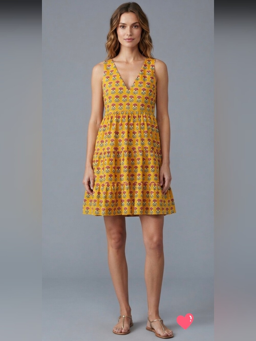 NWT! Sincerely Jules Yellow Floral Mini Dress 100% Rayon Boho Sundress! Size M